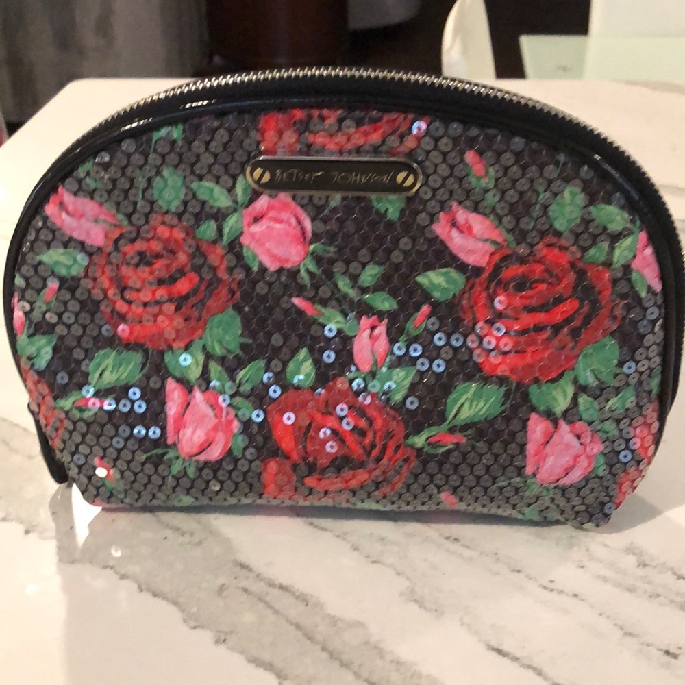 Betsey Johnson Sequined Cosmetic Bag or Clutch